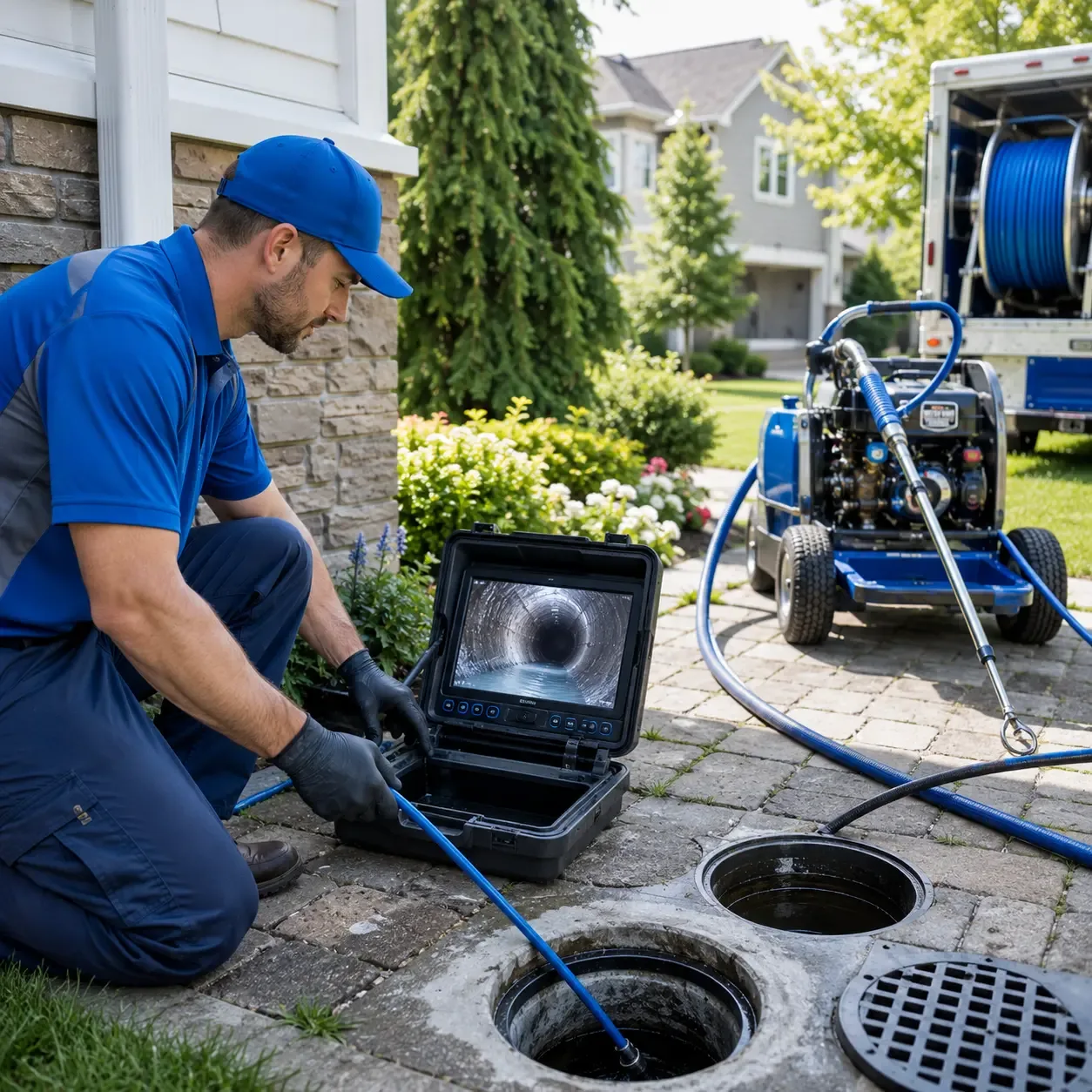 Outdoor drain cleaning professionals serving Hollis Center, ME